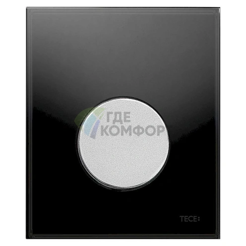 Кнопка смыва TECE Loop Urinal 9242655: черное стекло / матовый хром - фото 1