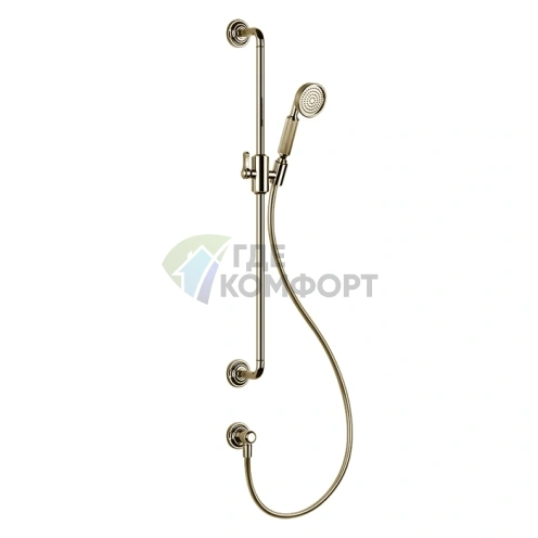Душевая стойка GESSI VENTI20 800 мм с ручным душем и подводом воды, цвет Brass PVD (65142#710) - фото 1
