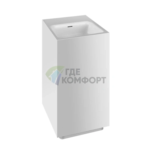 Напольная раковина Gessi Rettangolo 42x42 см, матовая белая, со сливом в стену - фото 1