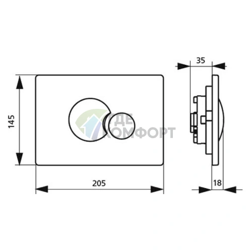 Кнопка смыва Sanit S706 16.706.93 матовый хром - фото 2