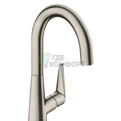Кухонный смеситель Hansgrohe Talis M51: однорычажный, поворотный излив, цвет под сталь (72814800) - фото 1