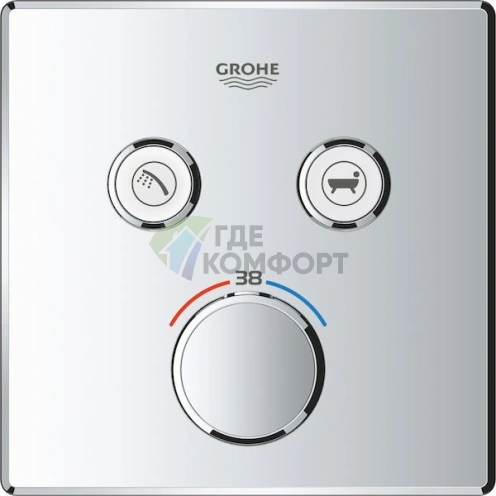 Термостатический смеситель Grohe Grohtherm SmartControl для ванны с душем - фото 4