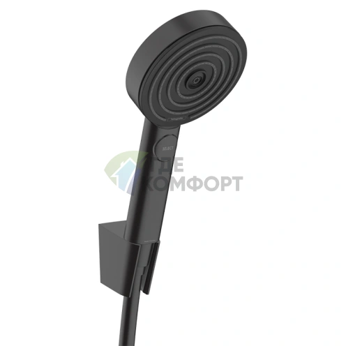 Душевой набор Hansgrohe PULSIFY 105 3jet Relaxation с держателем, матовый черный (24302670) - фото 1