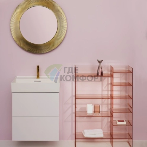 Стеллаж Laufen Kartell: компактный и стильный в нежном пудрово-розовом цвете (750x260x530 мм) (3.8933.1.093.000.1) - фото 1