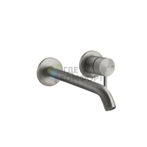 Встраиваемый смеситель GESSI 316 с изливом 200-170 мм, цвет сталь с сатиновым покрытием (54086#239) - фото 1