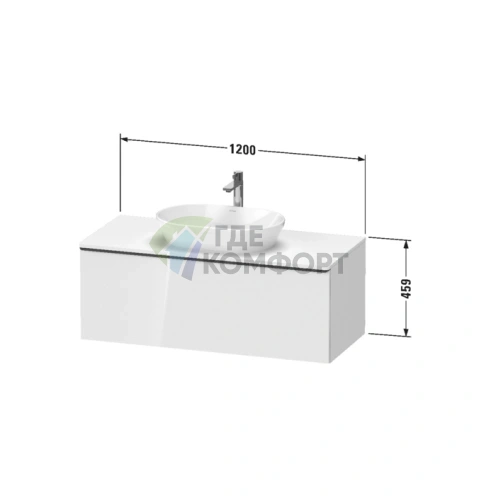 Тумбочка подвесная Duravit D-Neo Black Oak, 45.9×120×55 см, 1 ящик (DE494901616) - фото 2