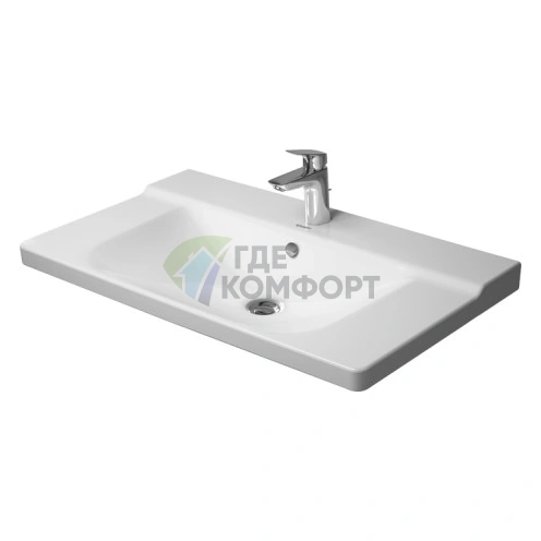 Встраиваемая раковина Duravit P3 Comforts 850x500 мм белого цвета с отверстием под смеситель (2332850000) - фото 1