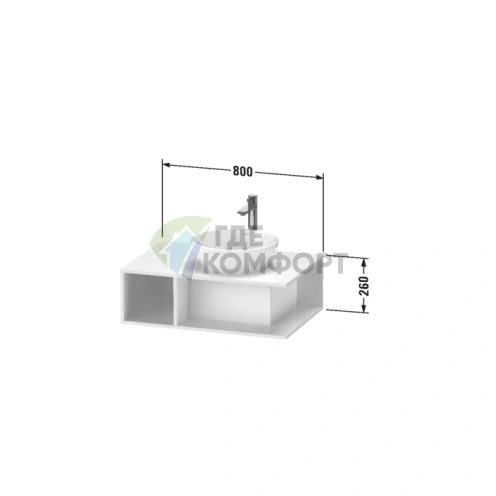 Тумба подвесная Duravit D-Neo компактная 260x800x550 мм, белая глянцевая (DE495802222) - фото 2