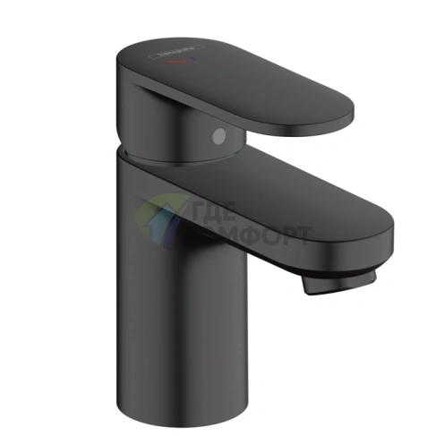 Стильный смеситель Hansgrohe Vernis Blend для раковины в матовом черном цвете с технологией CoolStart (71584670) - фото 1