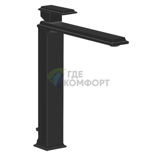 Смеситель для раковины Gessi Eleganza высокий однорычажный с донным клапаном черный металлик (46003#706) - фото 1