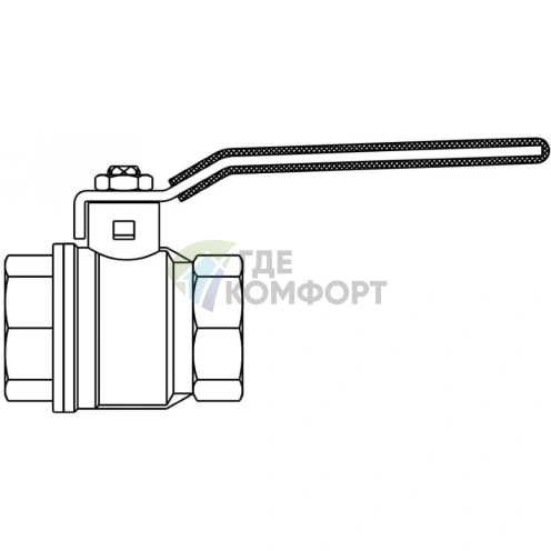 Кран шаровый 2 ВВ маховик из алюминия Optibal Oventrop - фото 2