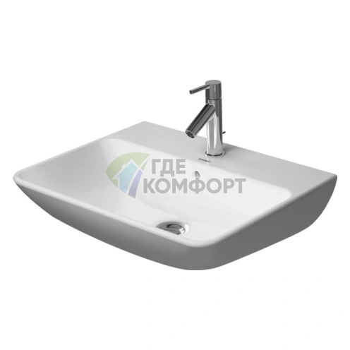 Раковина Duravit ME by Starck с переливом и 3 отверстиями под смеситель 600x460 мм белая (2335600030) - фото 1