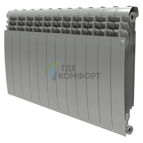 Радиатор биметаллический Royal Thermo BiLiner 500 Silver Satin 12 секций-серебристый - фото 1