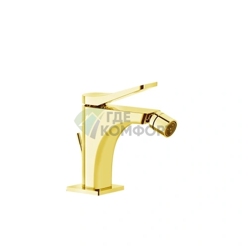 Смеситель для биде GESSI Rilievo однорычажный, донный клапан, цвет Gold Brushed (59007#087) - фото 1