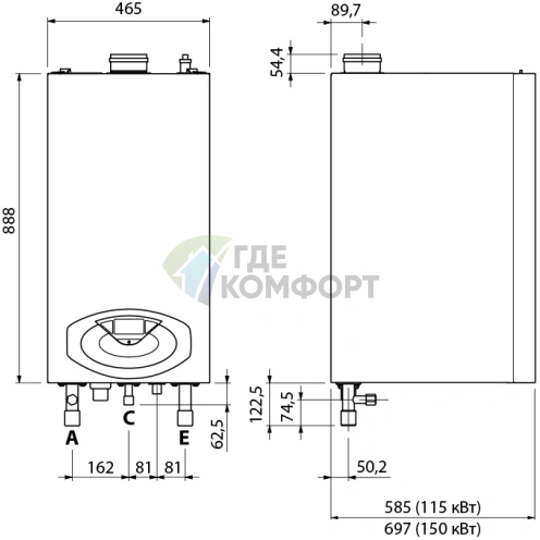 Газовый конденсационный настенный котел Ariston Genus Premium EVO HP 150KW EU - фото 5