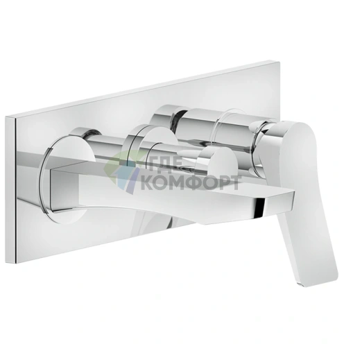 GESSI Rilievo Встраиваемый Смеситель для Ванной Двойной с Коротким Изливом, Хром (59139#031) - фото 1