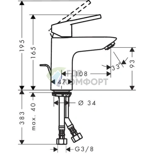 Стильный смеситель Hansgrohe Logis Loop для раковины - фото 2