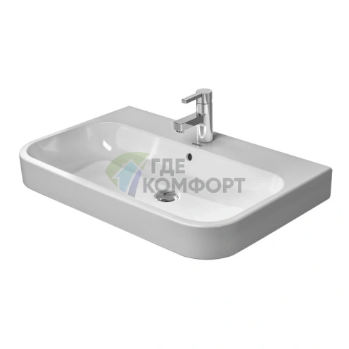 Раковина DURAVIT Happy D2 80 см белая для мебели с отверстием под смеситель (2318800000) - фото 1