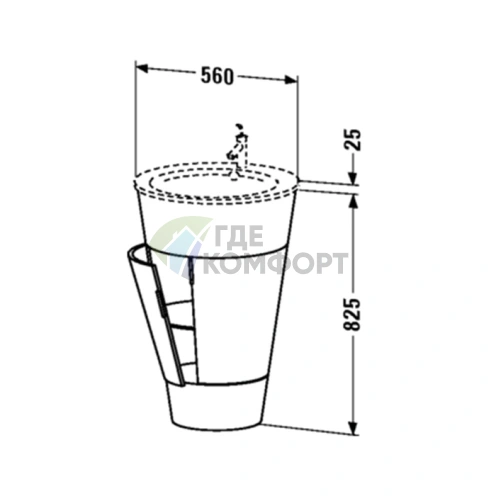 Тумба напольная Duravit Starck 1 600x560 мм, белый сатиновый мат (S1952003636) - фото 2