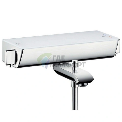 Термостат для ванны Hansgrohe Ecostat Select с полкой из безопасного стекла, белый/хром (13141400) - фото 1