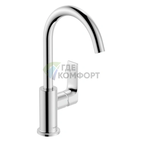Смеситель для раковины Hansgrohe Rebris E 210 с поворотным изливом и умным донным клапаном (72576000) - фото 1