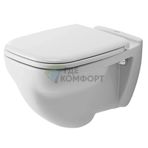 Унитаз подвесной Duravit D-Code с горизонтальным выпуском, белый (22100900002) - фото 1