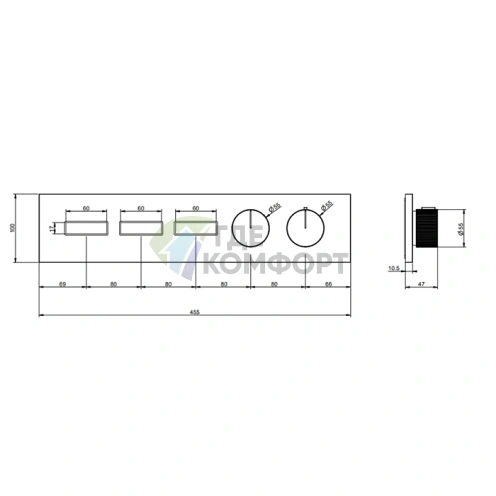 Термостат для душа Gessi Hi-Fi с подключением 3 источников, цвет Black Metal Brushed PVD (63014#707) - фото 2