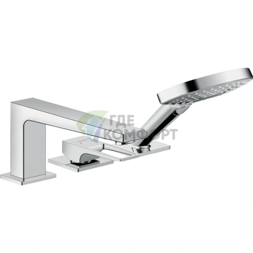 Смеситель Hansgrohe Metropol для борта ванны с ручным душем, хром (74551000) - фото 1
