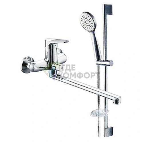Смеситель Bravat Eco F00414С с душевым гарнитуром для комфортного использования - фото 1