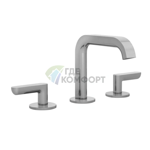 Смеситель для раковины Fantini Icona Deco с высоким изливом, 3 отверстия, никель (53 95 R106W) - фото 1