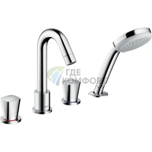 Смеситель Hansgrohe Logis 71314000 для установки на борт ванны - фото 1