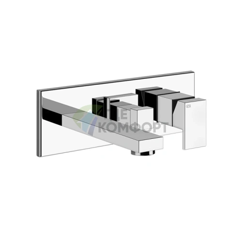Gessi Rettangolo — встраиваемый смеситель с изливом и переключателем PULL, хром (44907#031) - фото 1
