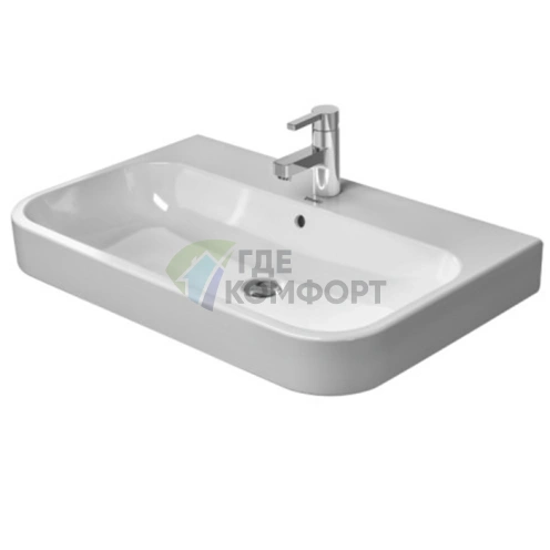 Раковина Duravit Happy D2 для мебели 650x505 мм, белая, шлифованная, с переливом (2318650027) - фото 1