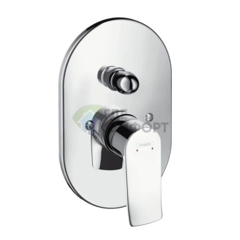 Смеситель для ванны Hansgrohe Metris со встраиваемым вакуумным переключателем (31484000) - фото 1