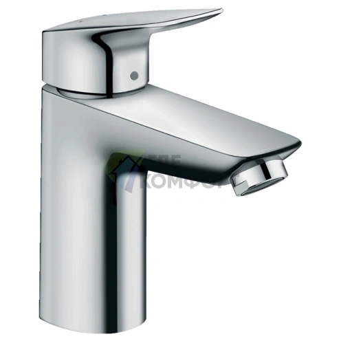 Смеситель для раковины Hansgrohe Logis 100 мм, хром, с металлическим донным клапаном (71171000) - фото 1