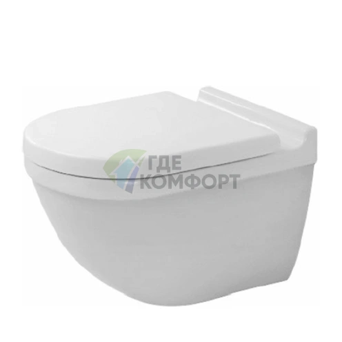 Подвесной унитаз Duravit Starck 3 Rimless с сиденьем Soft Close (45270900A1 - фото 1