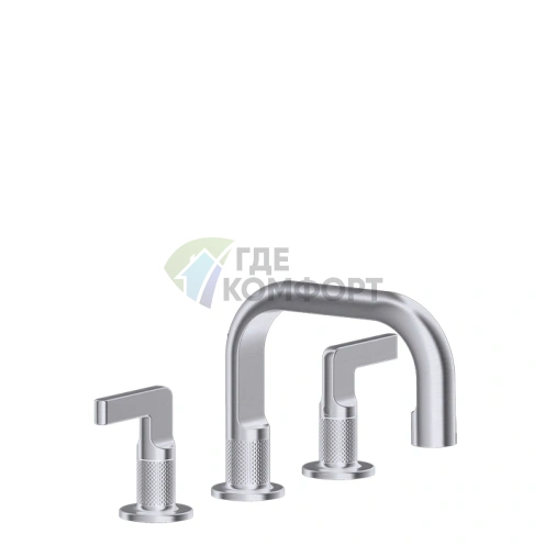 Смеситель для раковины GESSI INCISO на 3 отверстия с донным клапаном, цвет Finox (58011#149) - фото 1