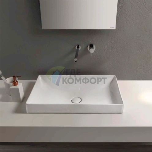 Полувстраиваемая раковина GLOBO T-Edge 61x37 см, белая (B6R61.BI*0) - фото 1