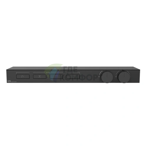 Термостат для душа Gessi Hi-Fi Black XL с полкой из матового стекла и подключением 4 источников (63026#299) - фото 1