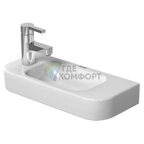 Раковина Duravit Happy D 50x22 см, белая, отверстие под смеситель слева (711500009) - фото 1