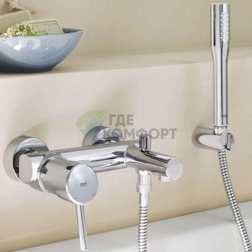 Смеситель Grohe Concetto для ванны с душевым гарнитуром - фото 2