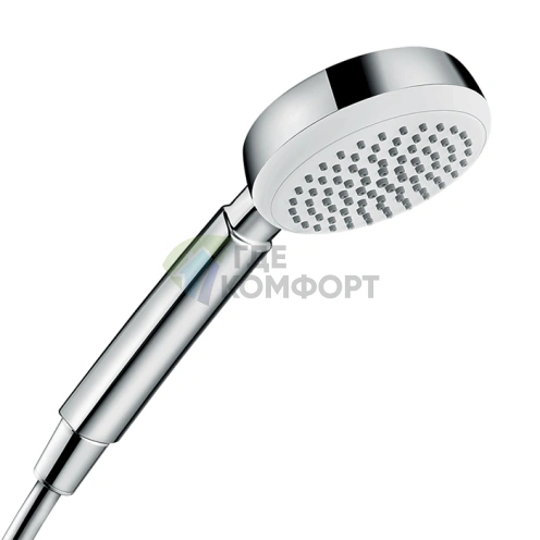 Ручной душ HG Crometta 100 1jet Rain бело-хромовый (26828400) - фото 1