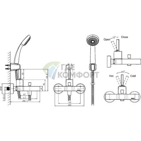 Смеситель для ванны с душем Bravat Spring 7F679113C-B - фото 7