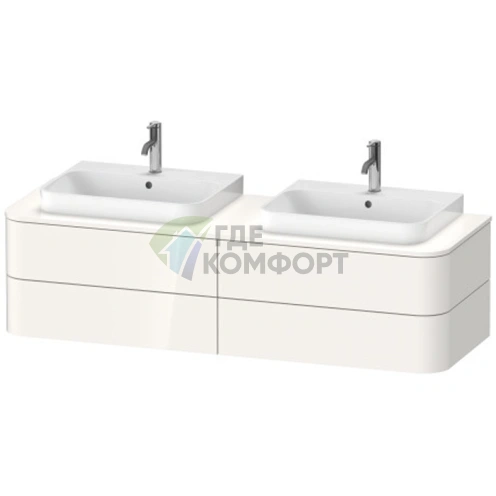 Столешница Duravit Happy D.2 Plus белая глянцевая 1600x550мм с вырезами под 2 раковины для тумб HP4936, HP4946, HP4956, HP4964, HP4974 (HP032HB2222) - фото 1