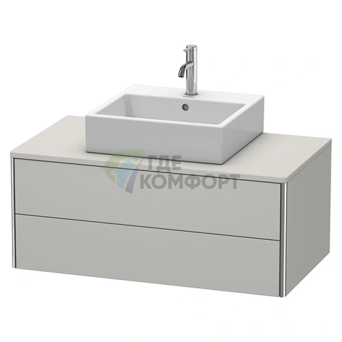 Подвесная тумба Duravit XSquare 1000 мм с двумя выдвижными ящиками, цвет бетонно-серый матовый (XS491100707) - фото 1