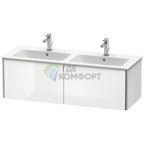 База под раковину Duravit XSquare 1280x478x400 мм, белая глянцевая, с двумя выдвижными ящиками (арт. 233613) (XS407502222) - фото 1