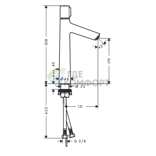 Смеситель для раковины Hansgrohe Talis Select S 190, хром (72044000) - фото 2