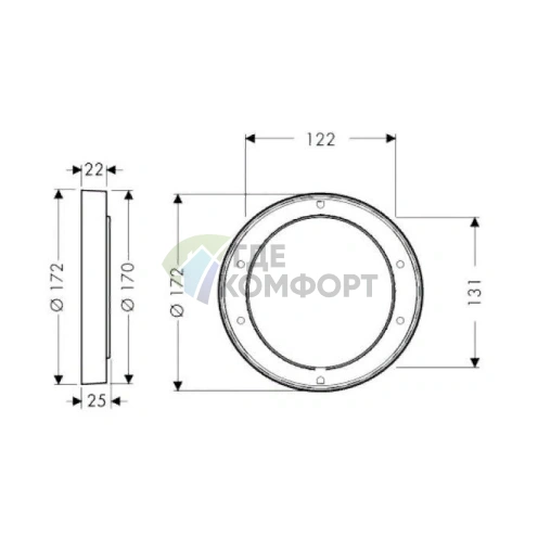 Удлинитель наружной части Hansgrohe iBox 170 мм, хром (13596000) - фото 2