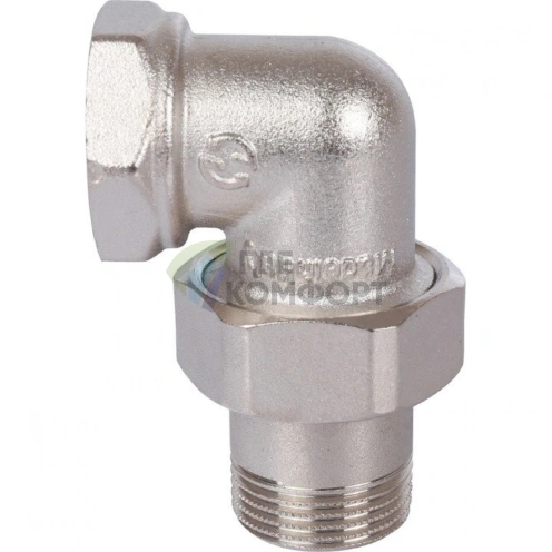 Разъемное угловое соединение американка ВН 3/4 уплотнение под гайкой o-ring кольцо, никелированное Stout - фото 3