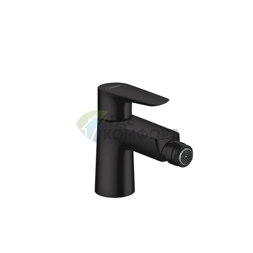 Смеситель для биде Hansgrohe Talis E, черный матовый, с донным клапаном (71720670) - фото 1